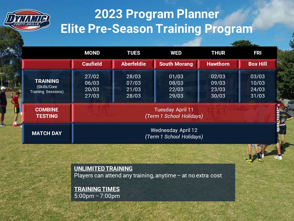 DFS Elite PreSeason Training Program 2022 Dynamic Footy Skills